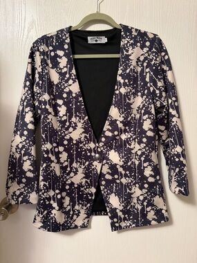 Crazy Train Western Blue White Blazer Size Small